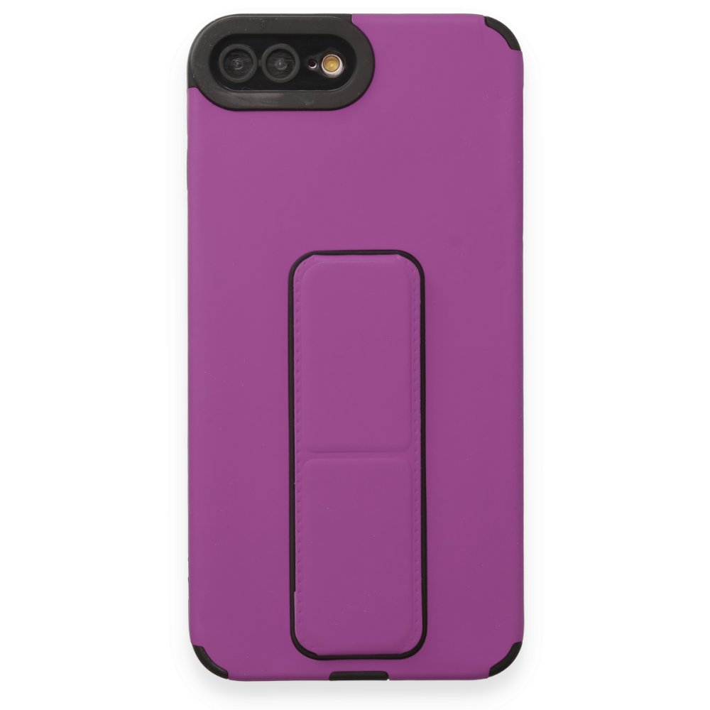  iPhone 7 Plus Kılıf Mega Standlı Silikon - Mor