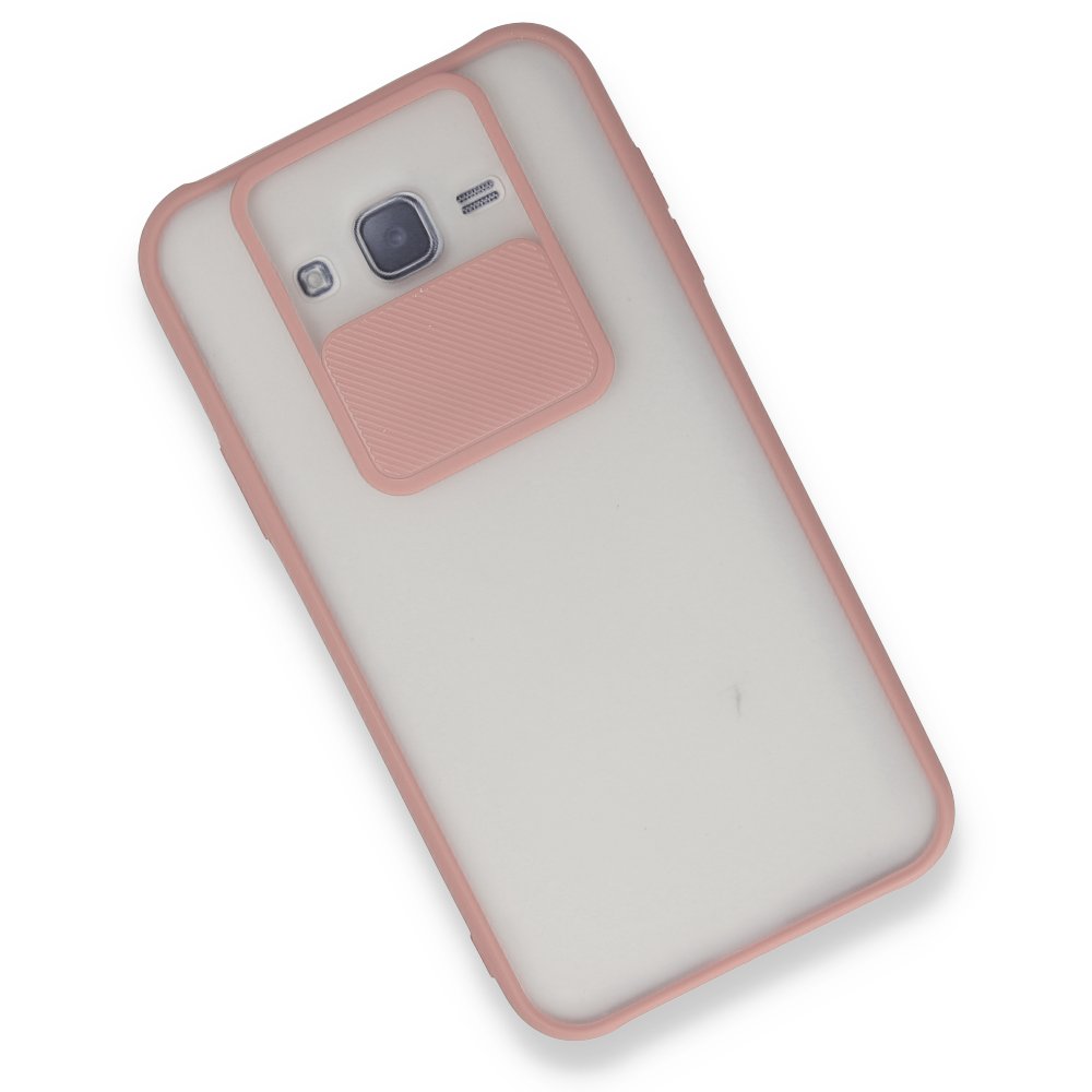  Samsung Galaxy J7 Kılıf Palm Buzlu Kamera Sürgülü Silikon - Pembe