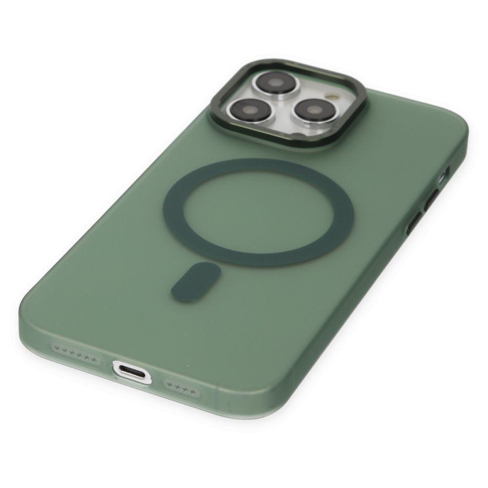 iPhone 13 Pro Kılıf Lodos Magneticsafe Mat Kapak - Köknar Yeşili iPhone 13 Pro Kılıf Lodos Magneticsafe Mat Kapak - Köknar Yeşili
