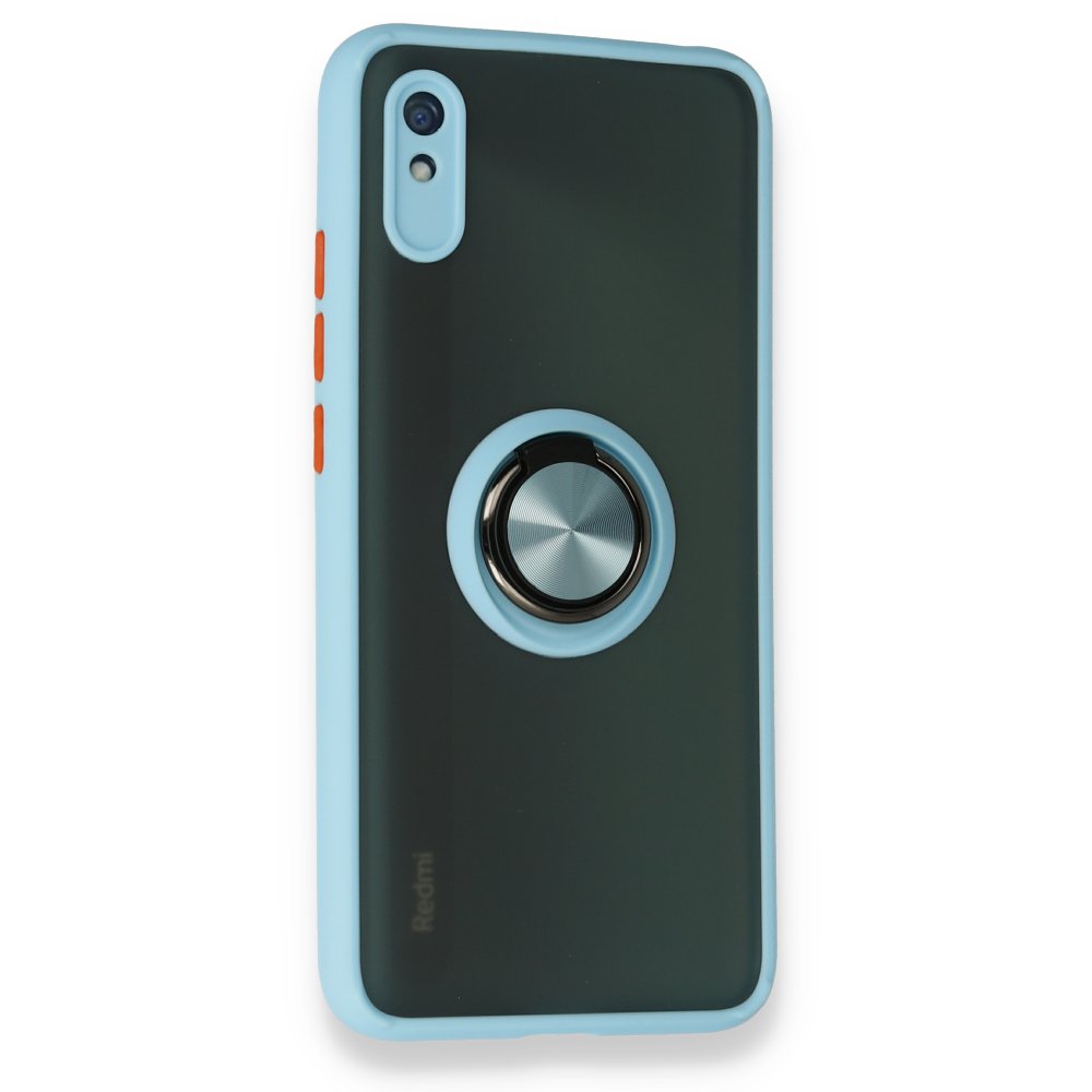 Redmi 9A Kılıf Montreal Yüzüklü Silikon Kapak - Buz Mavi Redmi 9A Kılıf Montreal Yüzüklü Silikon Kapak - Buz Mavi