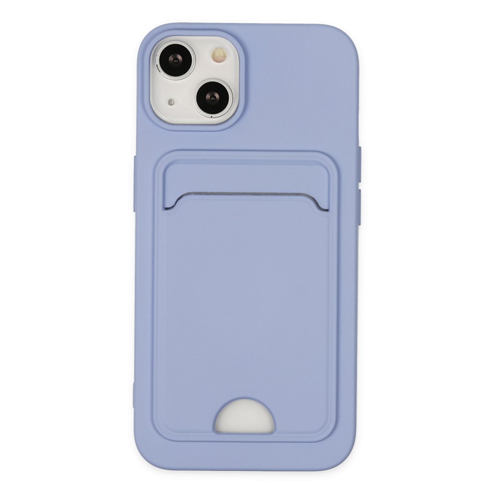 iPhone 14 Plus Kılıf Kelvin Kartvizitli Silikon - Lila  iPhone 14 Plus Kılıf Kelvin Kartvizitli Silikon - Lila