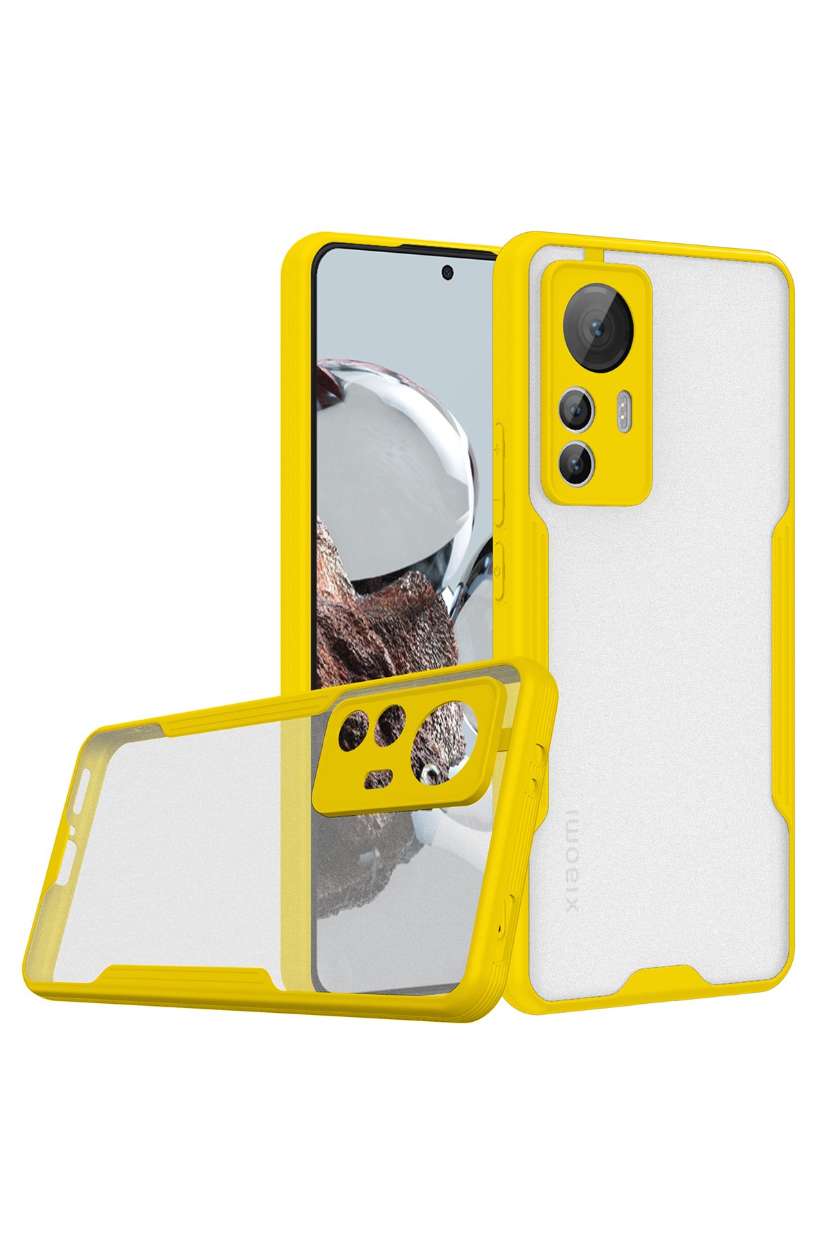 Xiaomi Mi 12T Kılıf Platin Silikon - Sarı  Xiaomi Mi 12T Kılıf Platin Silikon - Sarı