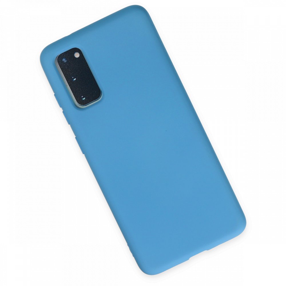  Samsung Galaxy S20 Plus Kılıf Nano içi Kadife Silikon - Mavi