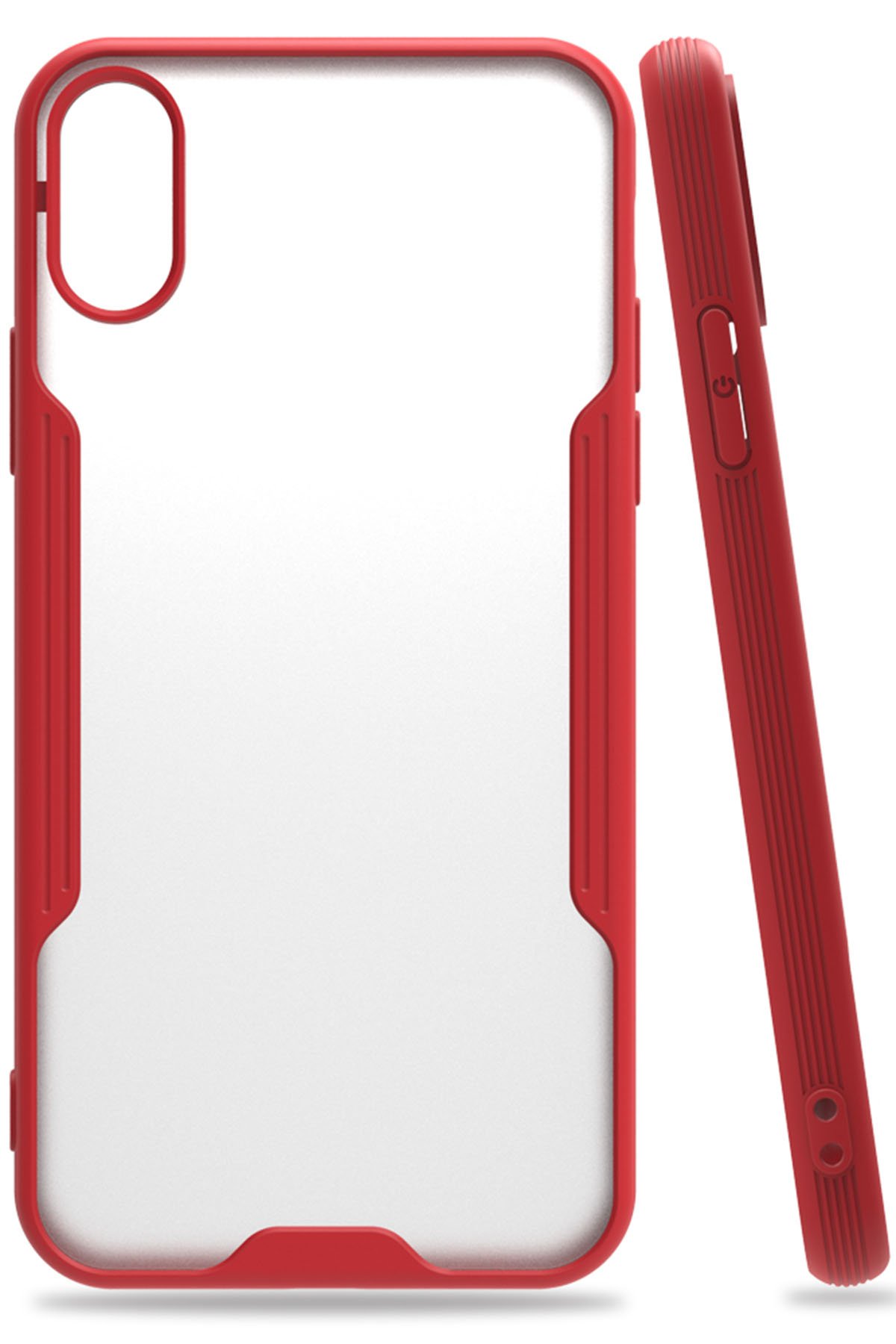  iPhone X Kılıf Platin Silikon - Kırmızı