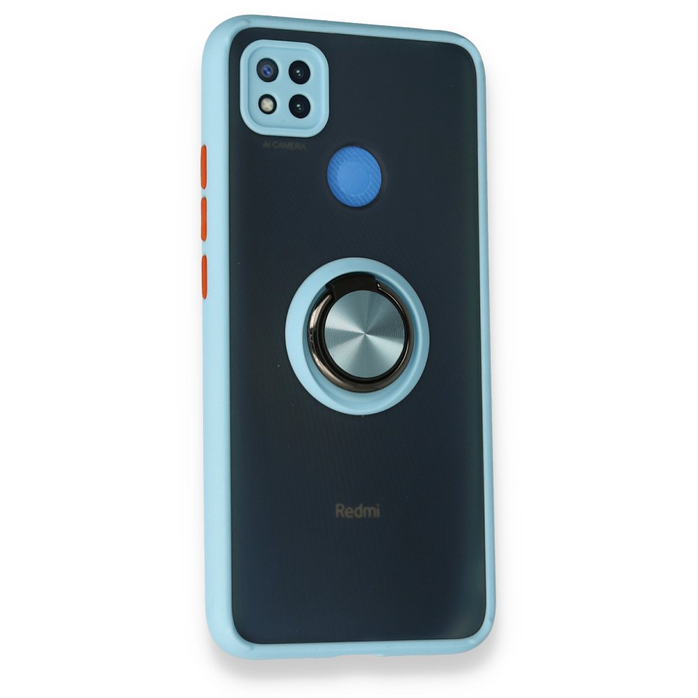 Redmi 9C Kılıf Montreal Yüzüklü Silikon Kapak - Buz Mavi