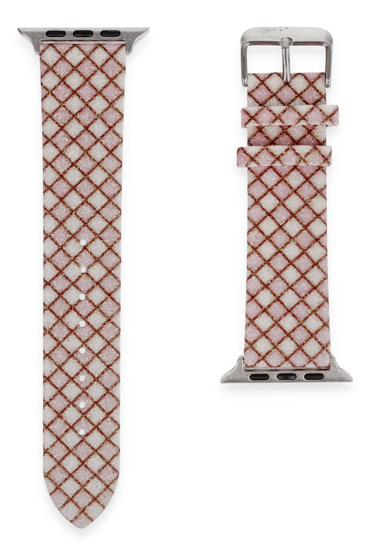  Apple Watch 38mm Karo Motif Kordon - Pembe