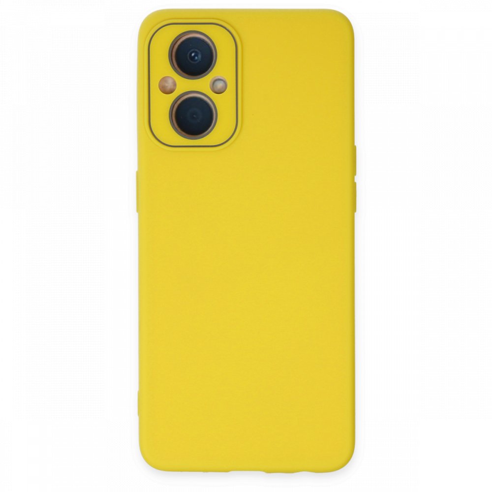 Oppo Reno 7 Lite Kılıf Lansman Glass Kapak - Sarı Oppo Reno 7 Lite Kılıf Lansman Glass Kapak - Sarı