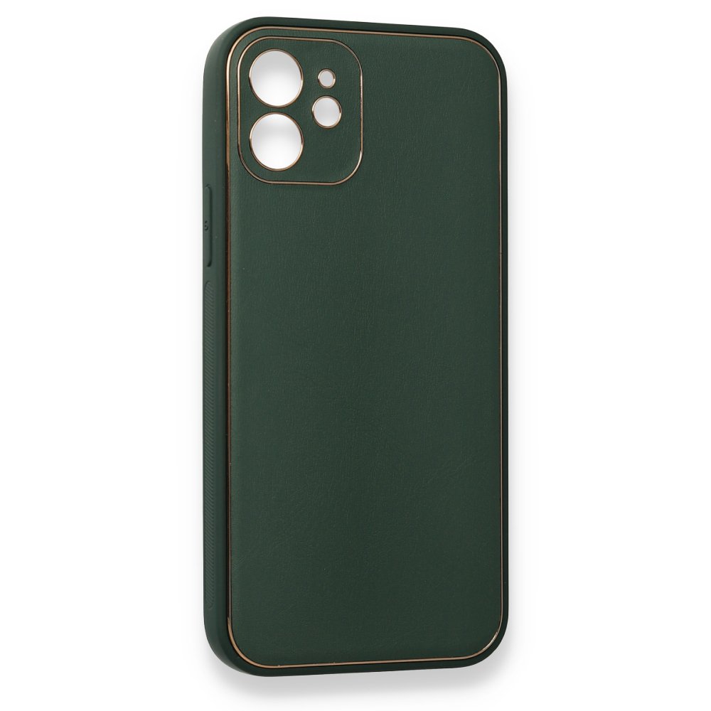iPhone 12 Mini Kılıf Coco Deri Silikon Kapak - Yeşil iPhone 12 Mini Kılıf Coco Deri Silikon Kapak - Yeşil