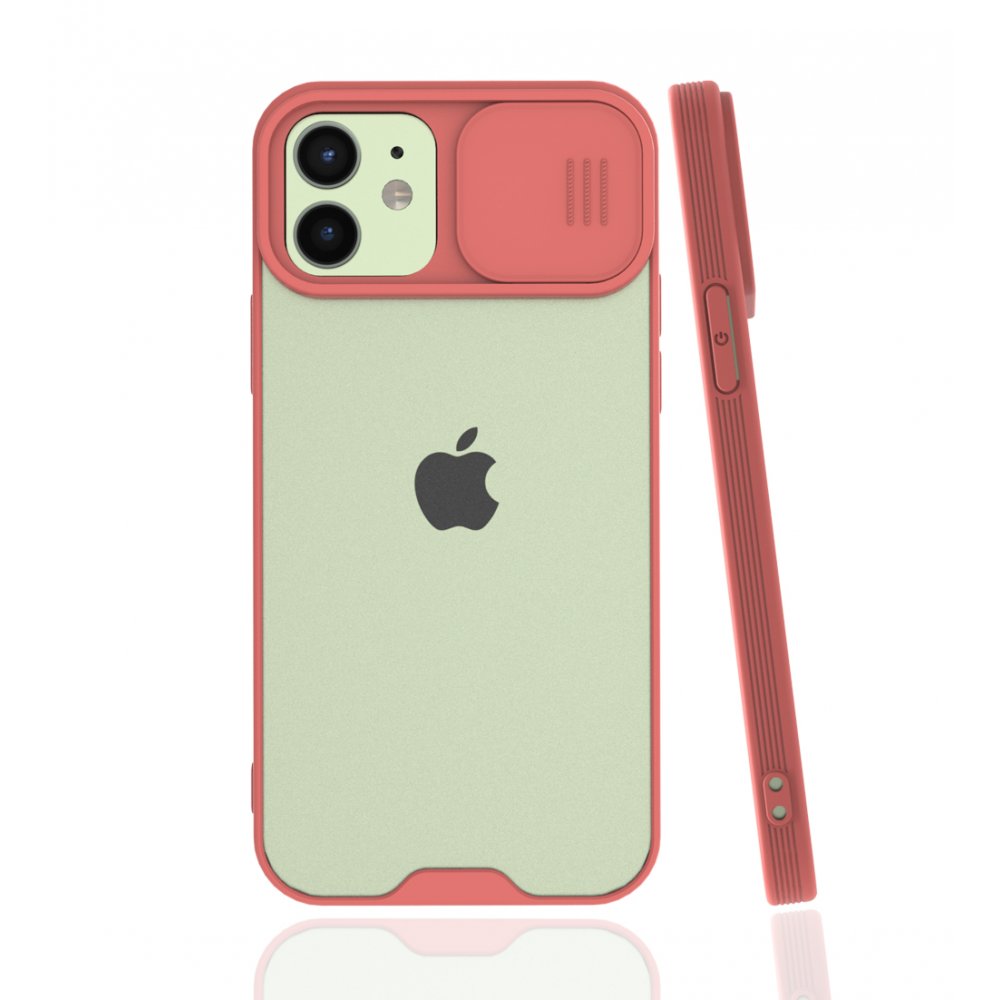  iPhone 12 Kılıf Platin Kamera Koruma Silikon - Pembe