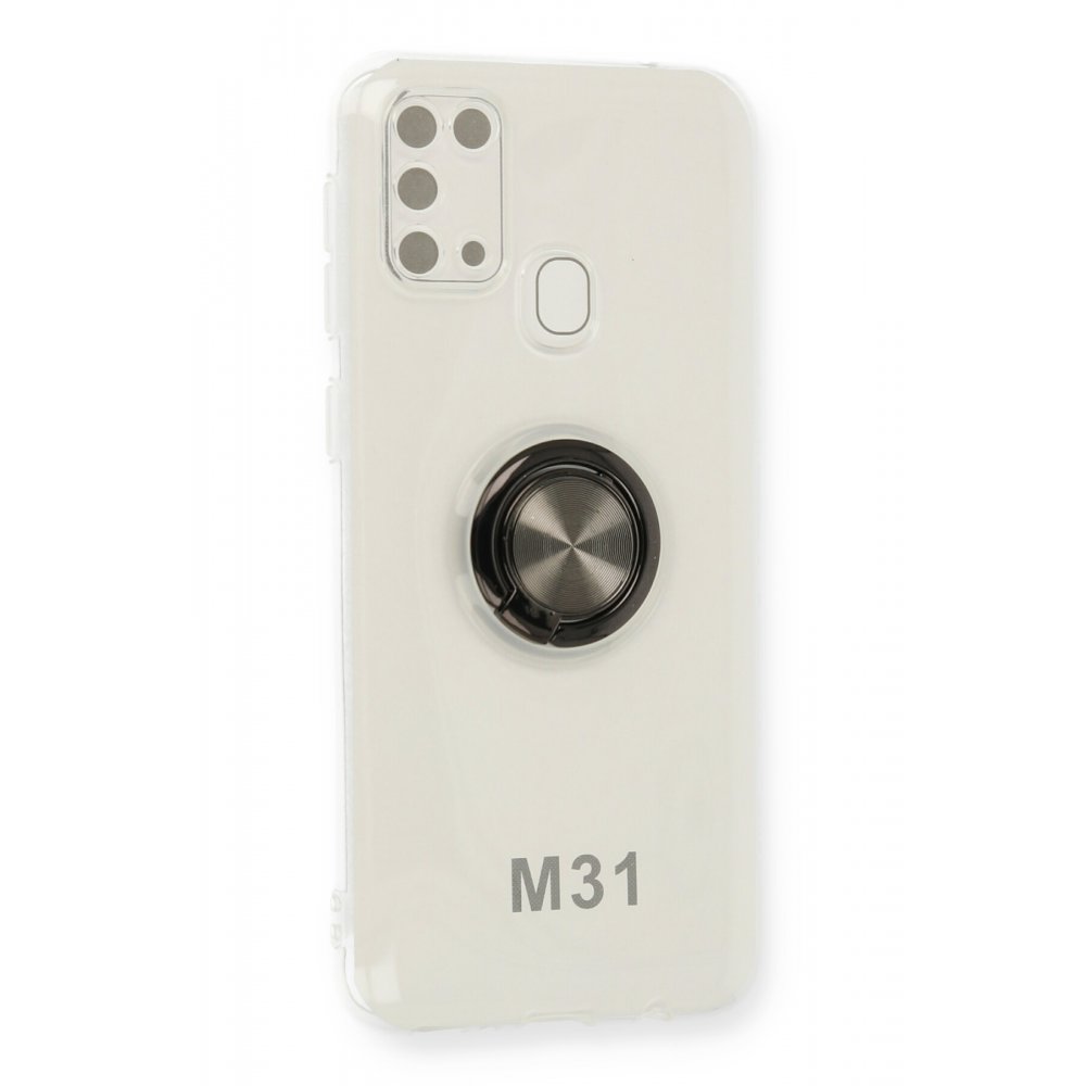  Samsung Galaxy M31 Kılıf Gros Yüzüklü Silikon - Siyah