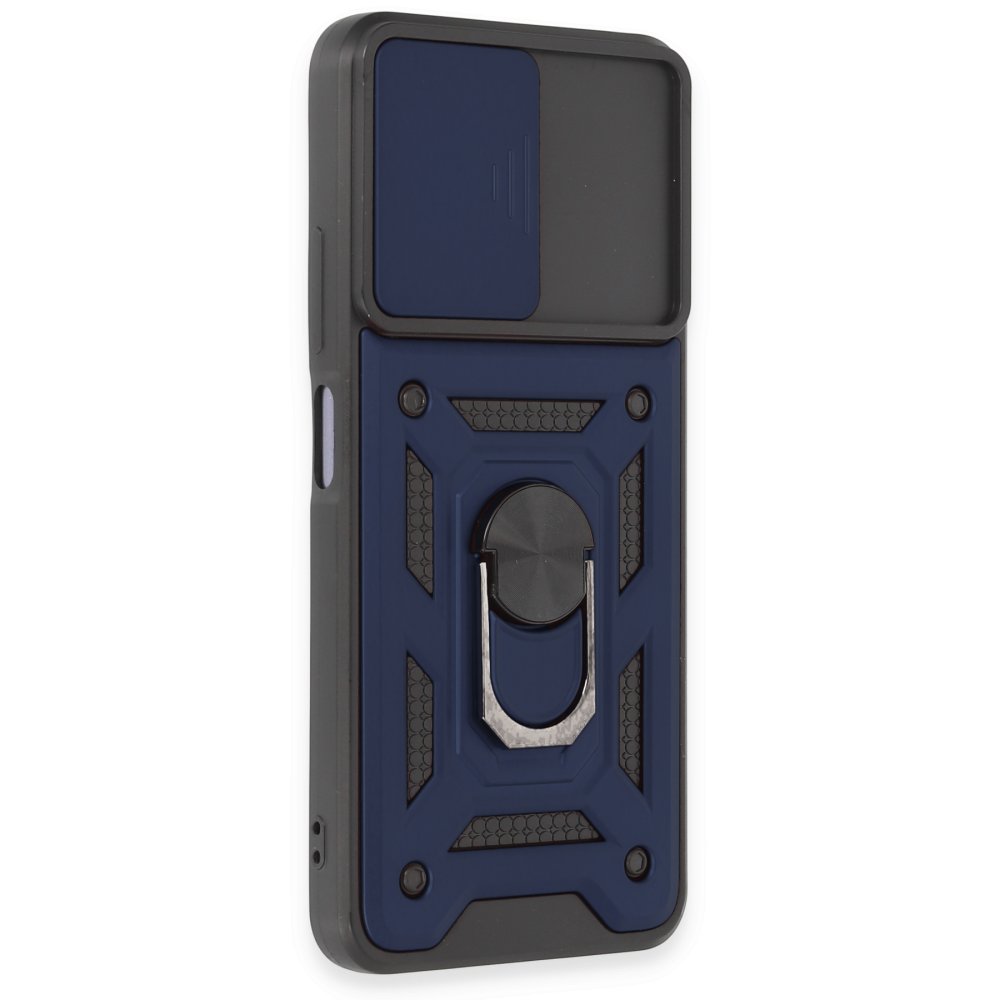 Redmi Note 12 5G Kılıf Pars Lens Yüzüklü Silikon - Lacivert