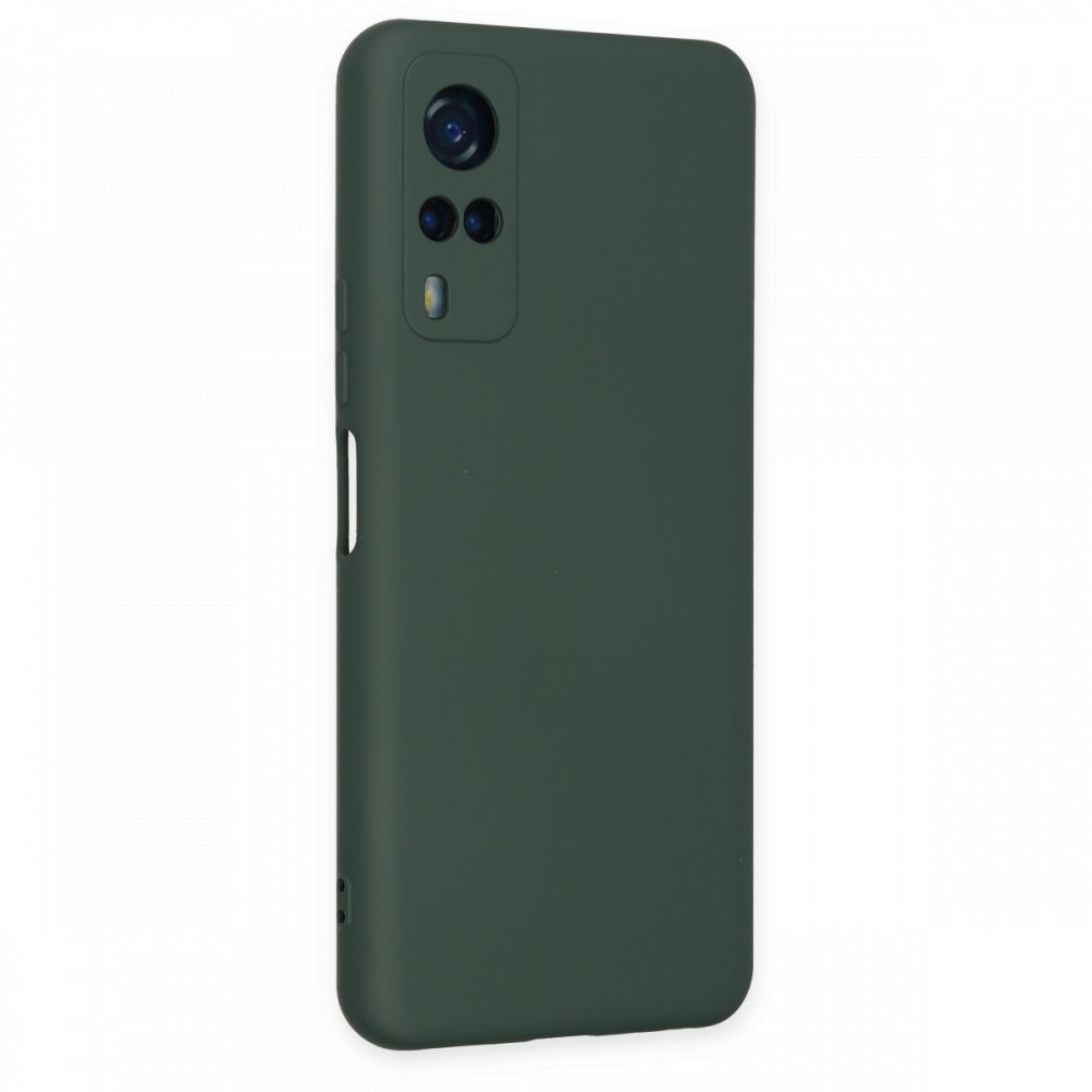  Vivo Y31 2021 Kılıf Nano içi Kadife Silikon - Koyu Yeşil