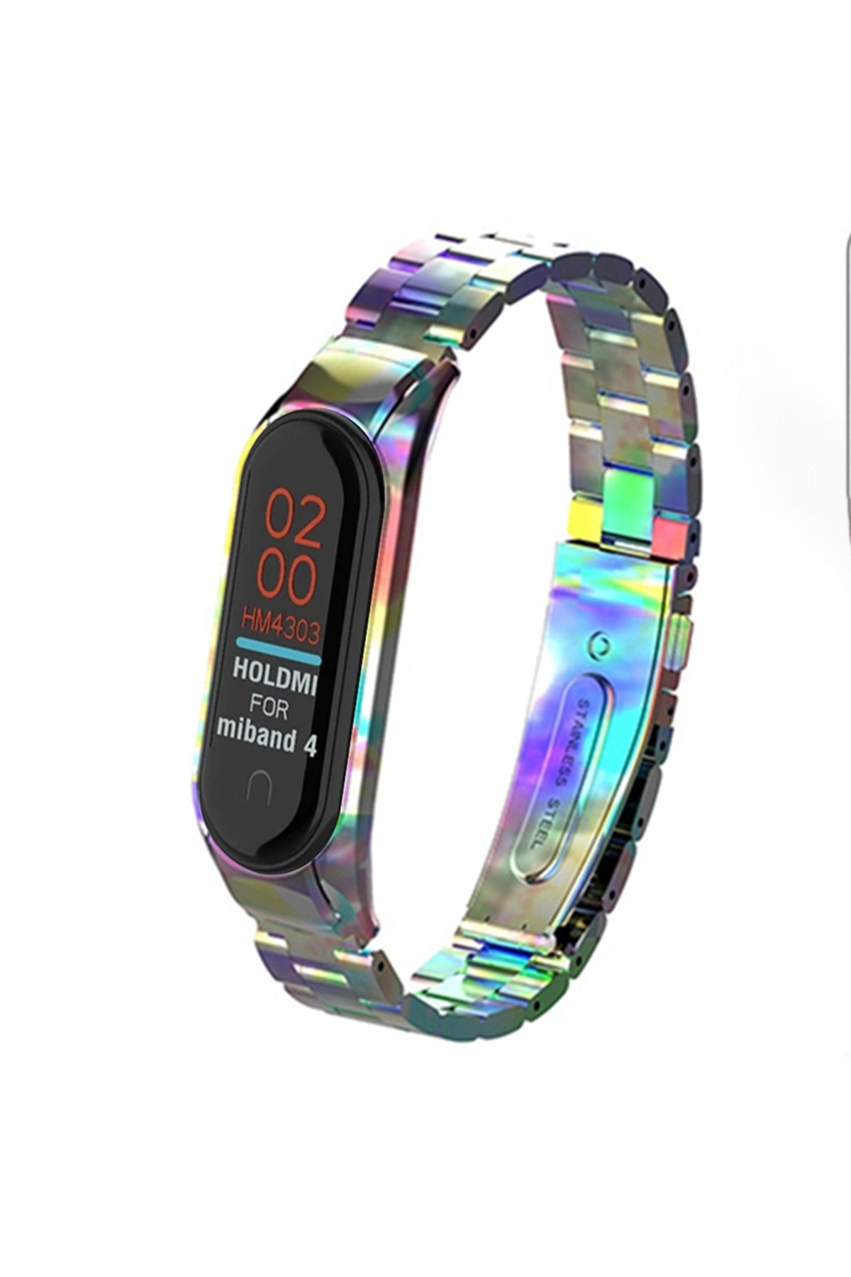 Xiaomi Mi Band 4 Metal Baklalı Kordon - Rainbow Xiaomi Mi Band 4 Metal Baklalı Kordon - Rainbow