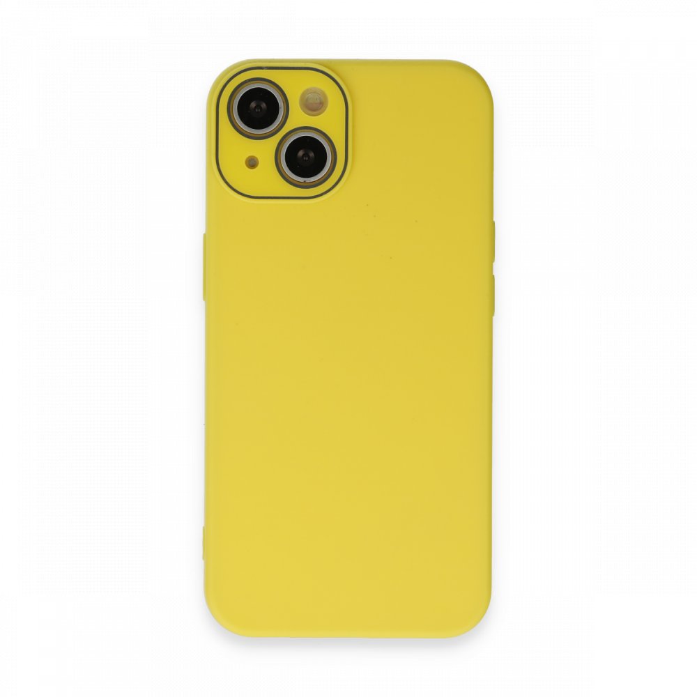  iPhone 13 Kılıf Lansman Glass Kapak - Sarı