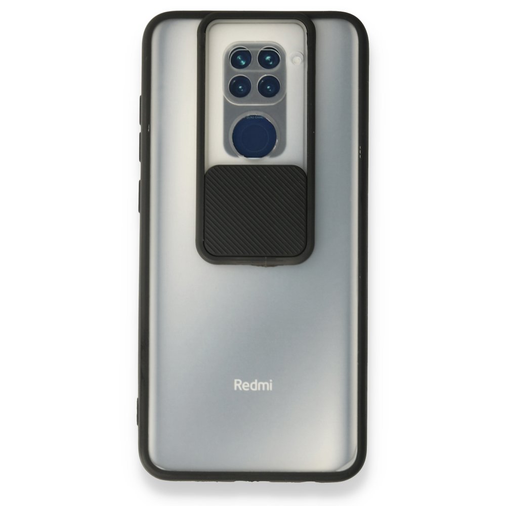 Redmi Note 9 Kılıf Palm Buzlu Kamera Sürgülü Silikon - Siyah