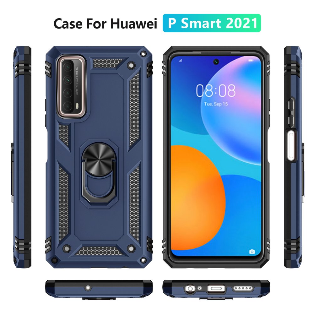 Huawei P Smart 2021 Kılıf Sofya Yüzüklü Silikon Kapak - Lacivert  Huawei P Smart 2021 Kılıf Sofya Yüzüklü Silikon Kapak - Lacivert