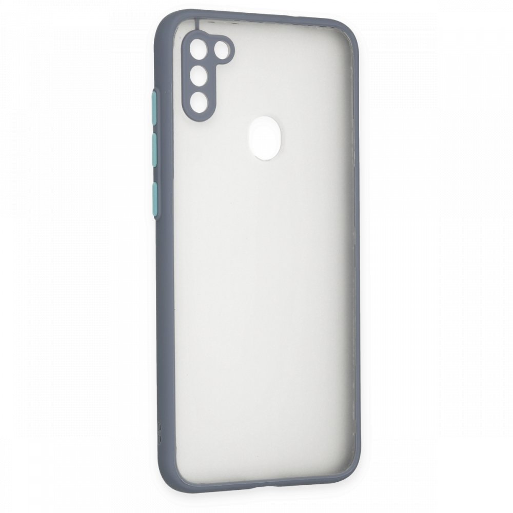  Samsung Galaxy A11 Kılıf Montreal Silikon Kapak - Gri