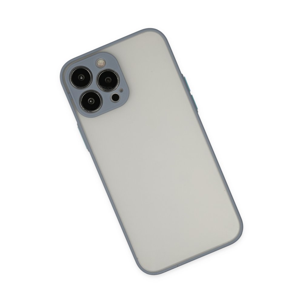 iPhone 15 Pro Max Kılıf Montreal Silikon Kapak - Gri