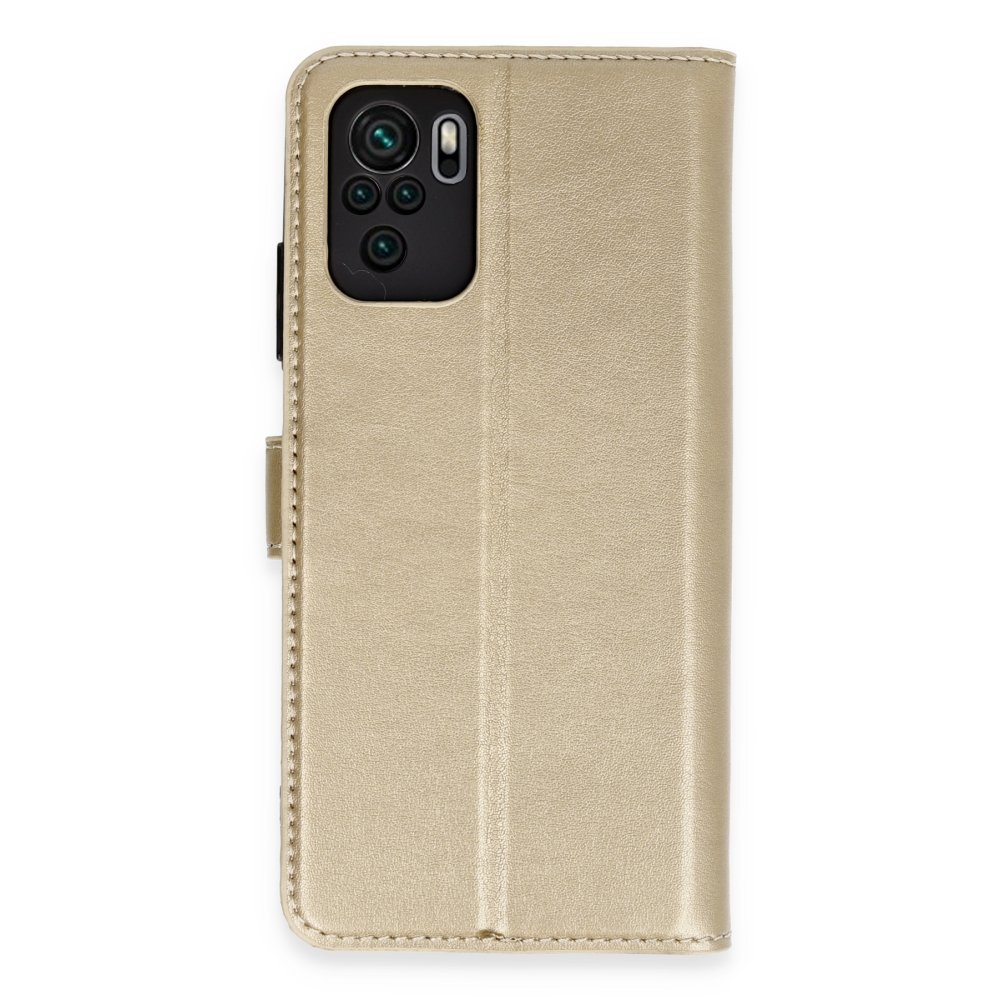 Redmi Note 10S Kılıf Trend S Plus Kapaklı Kılıf - Gold