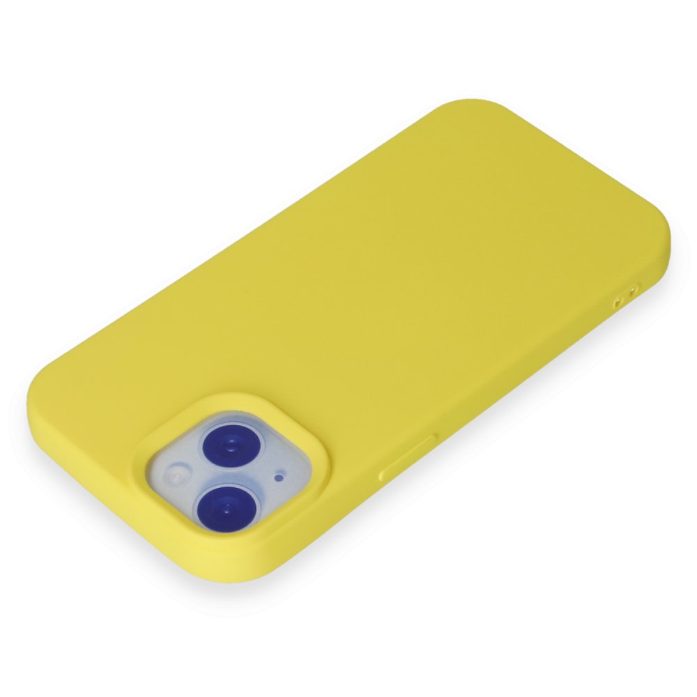 iPhone 15 Kılıf Nano içi Kadife Silikon - Sarı  iPhone 15 Kılıf Nano içi Kadife Silikon - Sarı