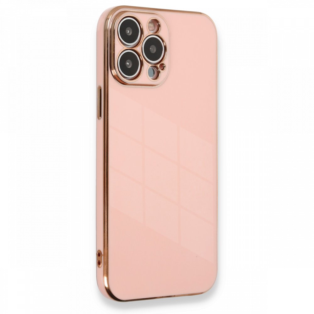  iPhone 13 Pro Max Kılıf Volet Silikon - Pembe