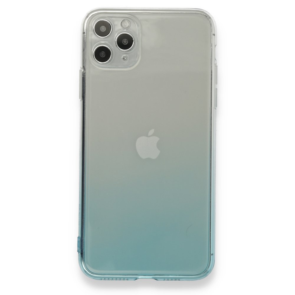  iPhone 11 Pro Max Kılıf Lüx Çift Renkli Silikon - Turkuaz