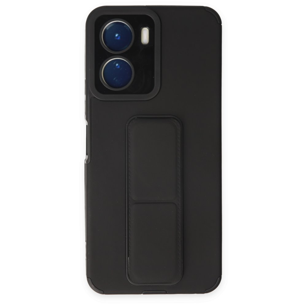 Vivo Y16 Kılıf Mega Standlı Silikon - Siyah Vivo Y16 Kılıf Mega Standlı Silikon - Siyah