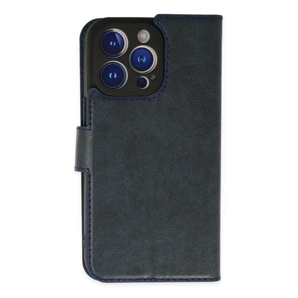  iPhone 14 Pro Max Kılıf Trend S Plus Kapaklı Kılıf - Lacivert