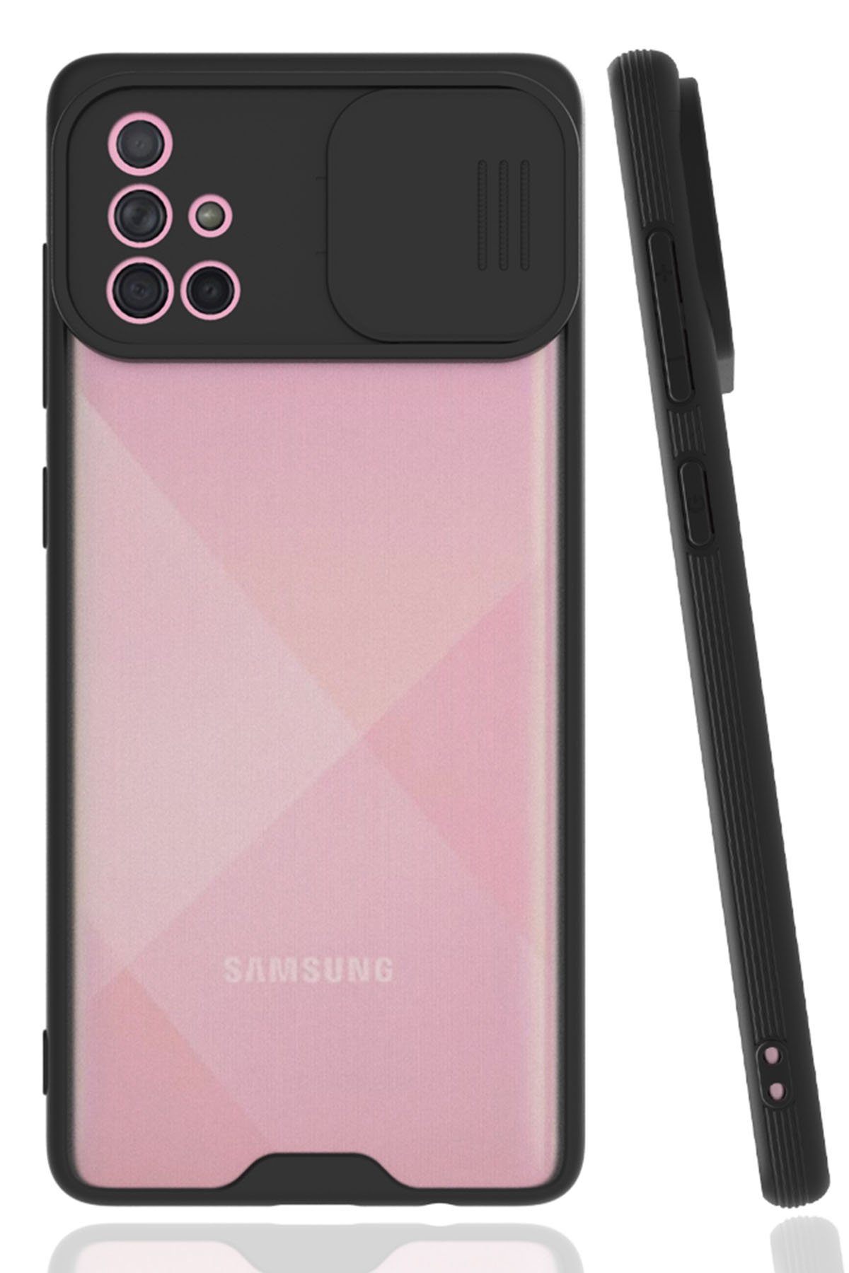  Samsung Galaxy A71 Kılıf Platin Kamera Koruma Silikon - Siyah