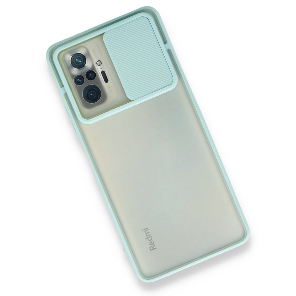 Redmi Note 10 Pro Kılıf Palm Buzlu Kamera Sürgülü Silikon - Turkuaz