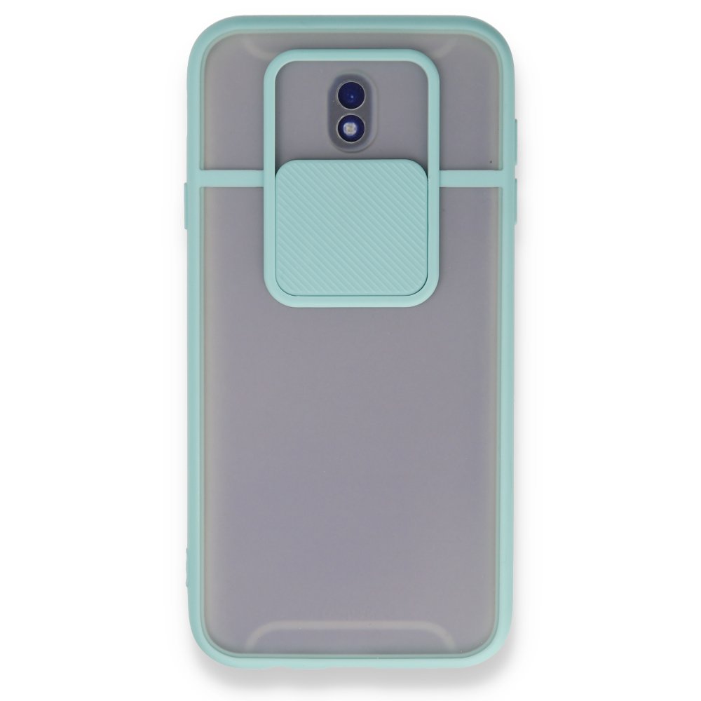  Samsung Galaxy J7 Pro / J730 Kılıf Palm Buzlu Kamera Sürgülü Silikon - Turkuaz