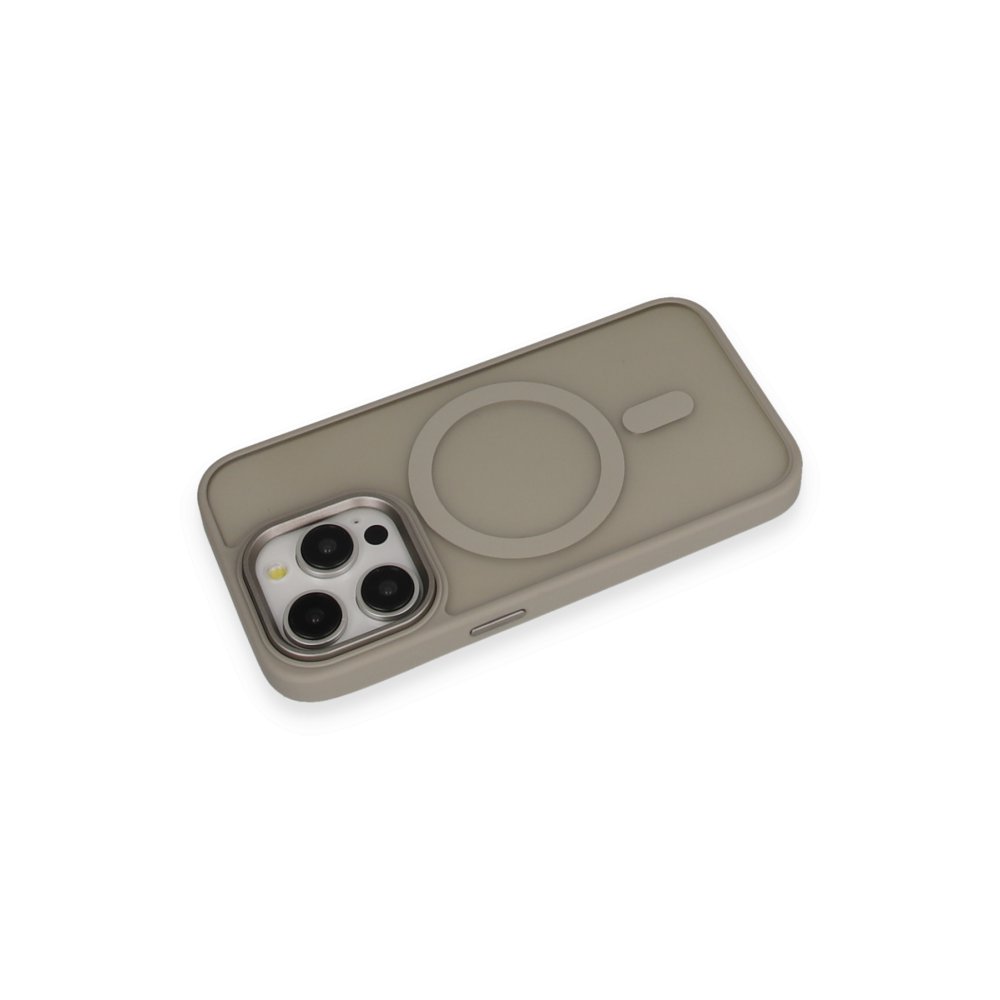  iPhone 15 Pro Kılıf Oslo Magsafe Kapak - Titan Gri