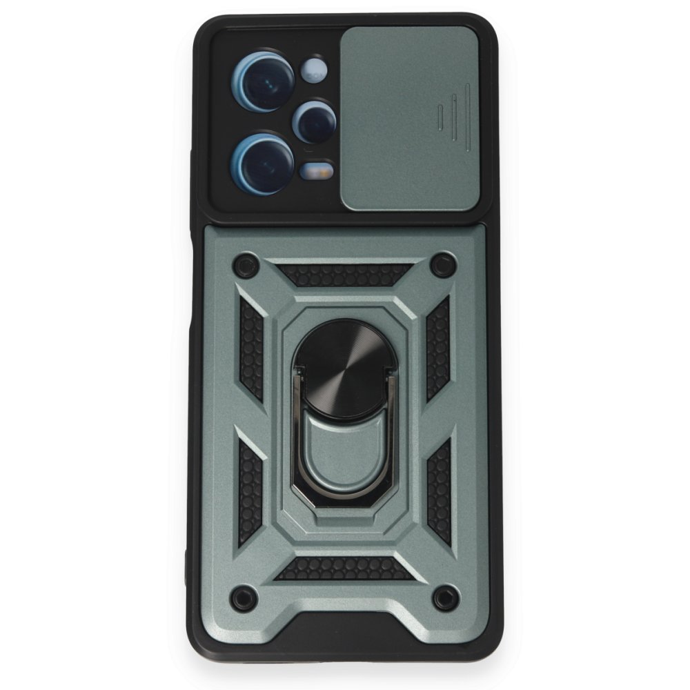 Redmi Note 12 Pro 5G Kılıf Pars Lens Yüzüklü Silikon - Yeşil