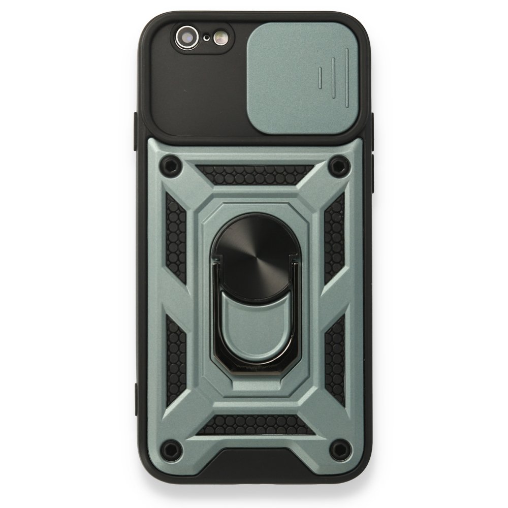  iPhone 6 Kılıf Pars Lens Yüzüklü Silikon - Yeşil