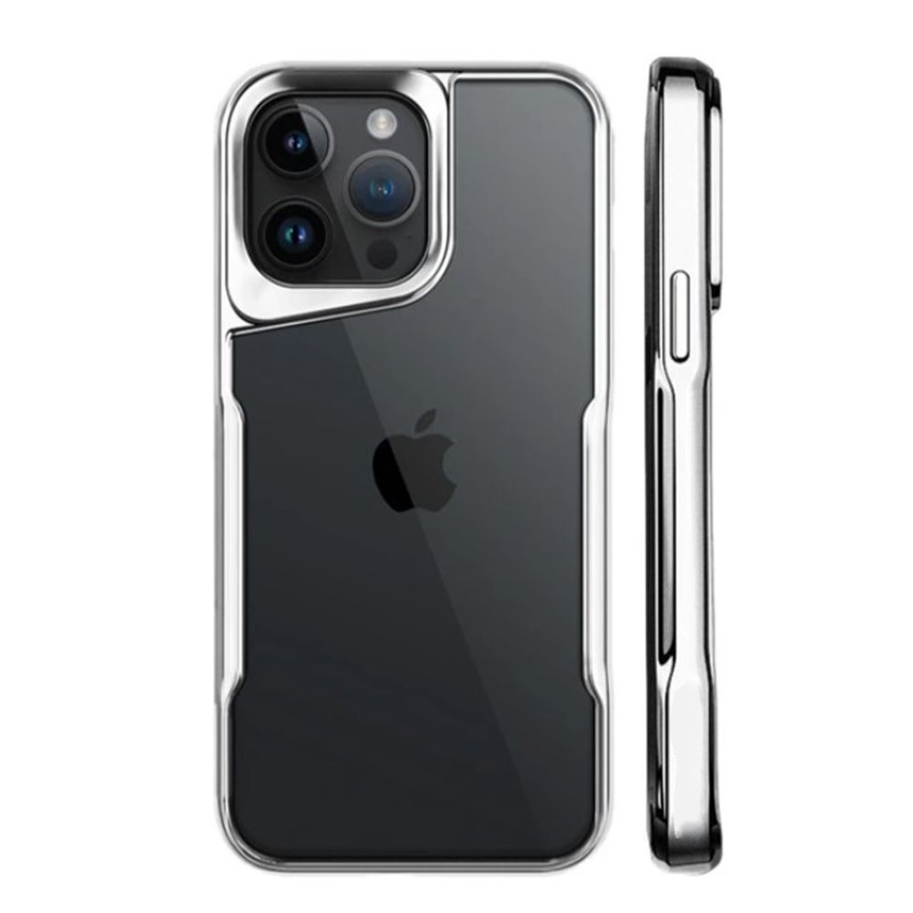  iPhone 15 Pro Max Kılıf Boyi Silikon Kapak - Gümüş