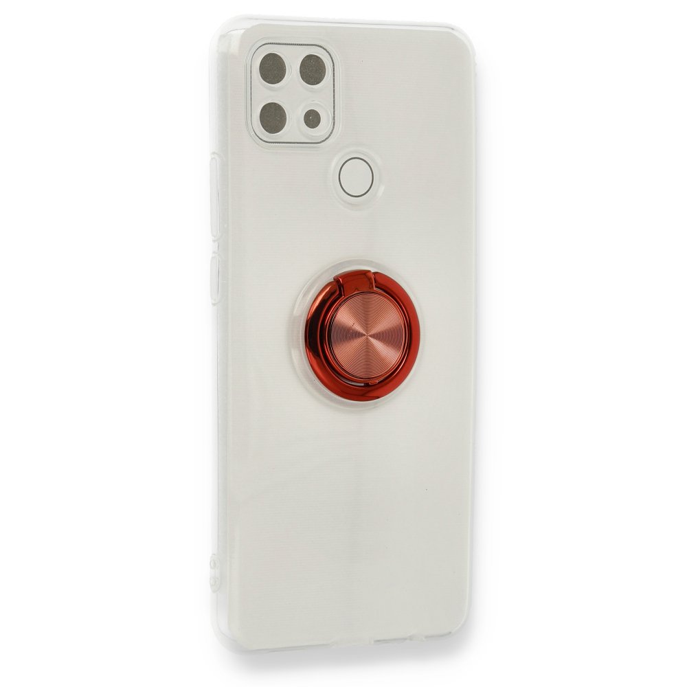 Oppo A15S Kılıf Gros Yüzüklü Silikon - Kırmızı Oppo A15S Kılıf Gros Yüzüklü Silikon - Kırmızı