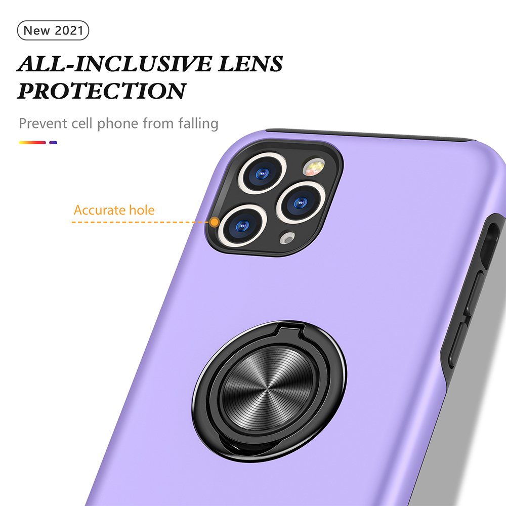  iPhone 11 Pro Kılıf Elit Yüzüklü Kapak - Mor