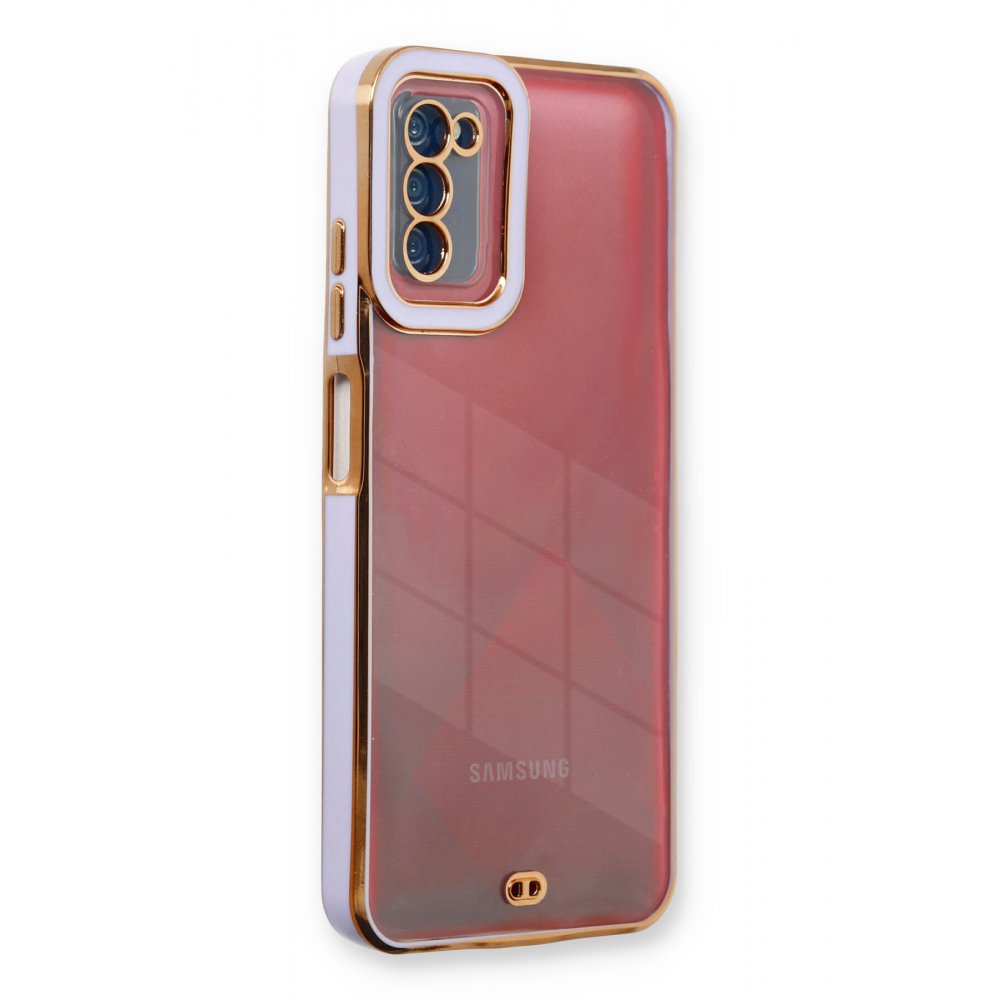  Samsung Galaxy A03S Kılıf Liva Lens Silikon - Lila