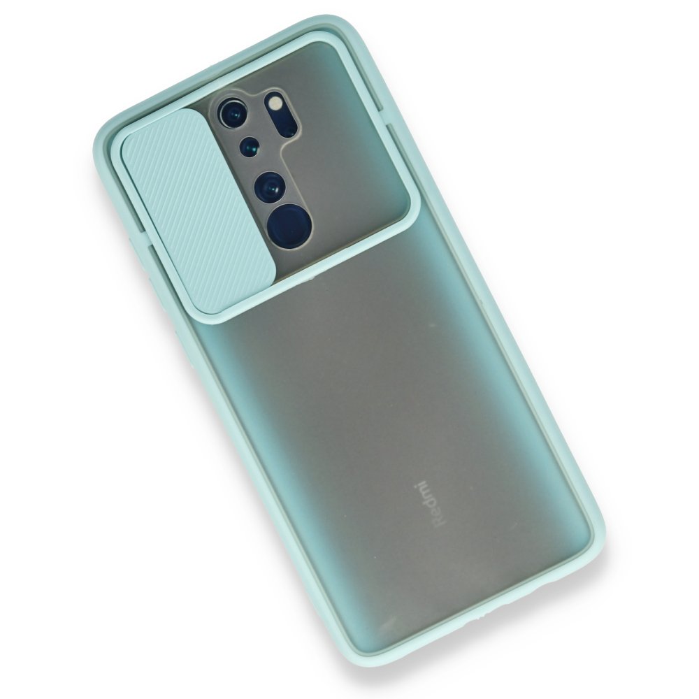 Redmi Note 8 Pro Kılıf Palm Buzlu Kamera Sürgülü Silikon - Turkuaz