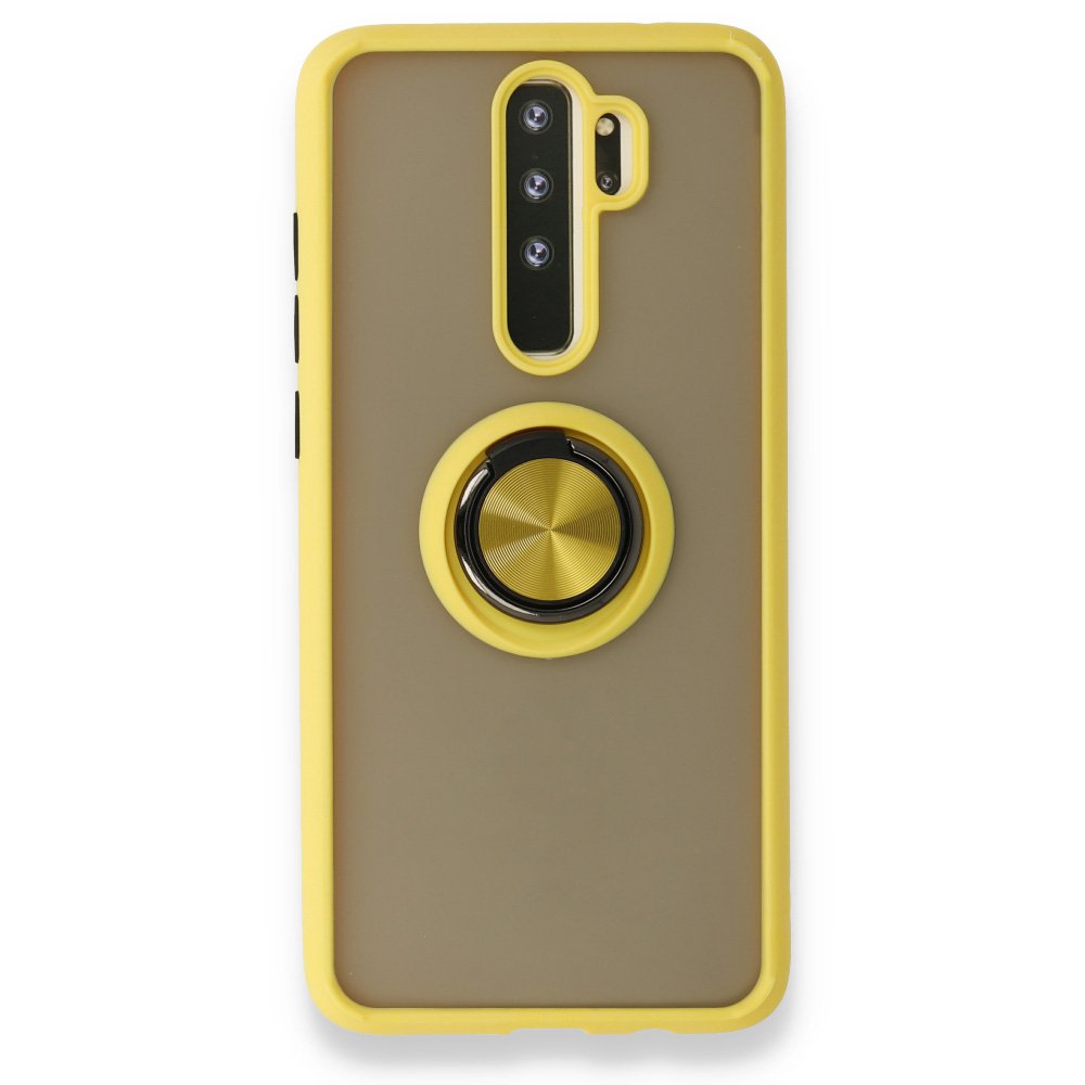 Redmi Note 8 Pro Kılıf Montreal Yüzüklü Silikon Kapak - Sarı