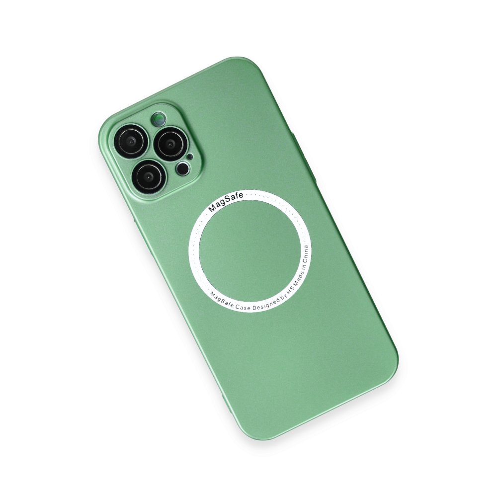  iPhone 12 Pro Max Kılıf Jack Magneticsafe Lens Silikon - Yeşil