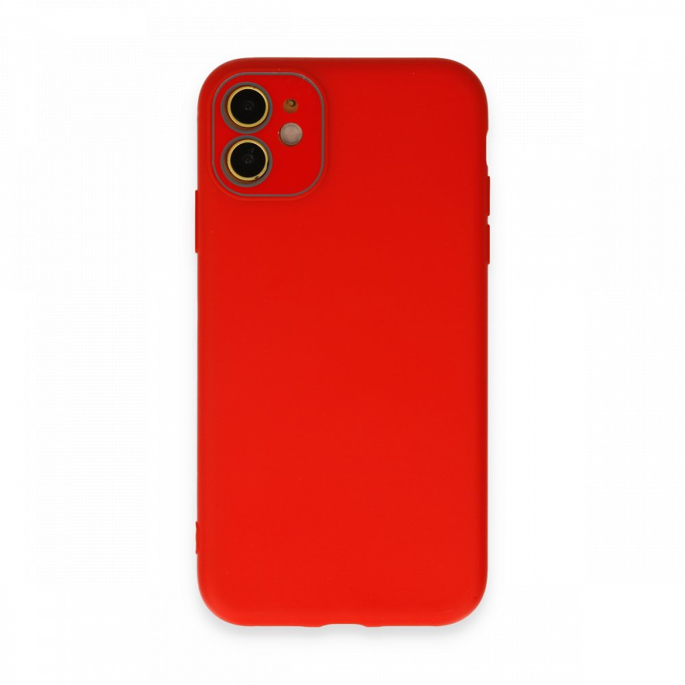  iPhone 12 Kılıf Lansman Glass Kapak - Kırmızı