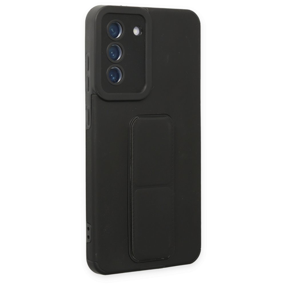  Samsung Galaxy S21 FE Kılıf Mega Standlı Silikon - Siyah