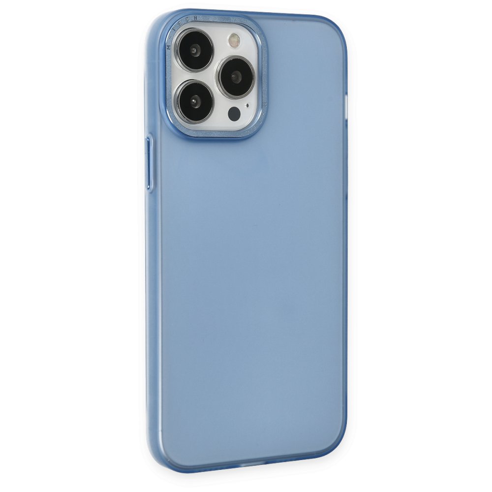 iPhone 14 Pro Max Kılıf Modos Metal Kapak - Mavi  iPhone 14 Pro Max Kılıf Modos Metal Kapak - Mavi