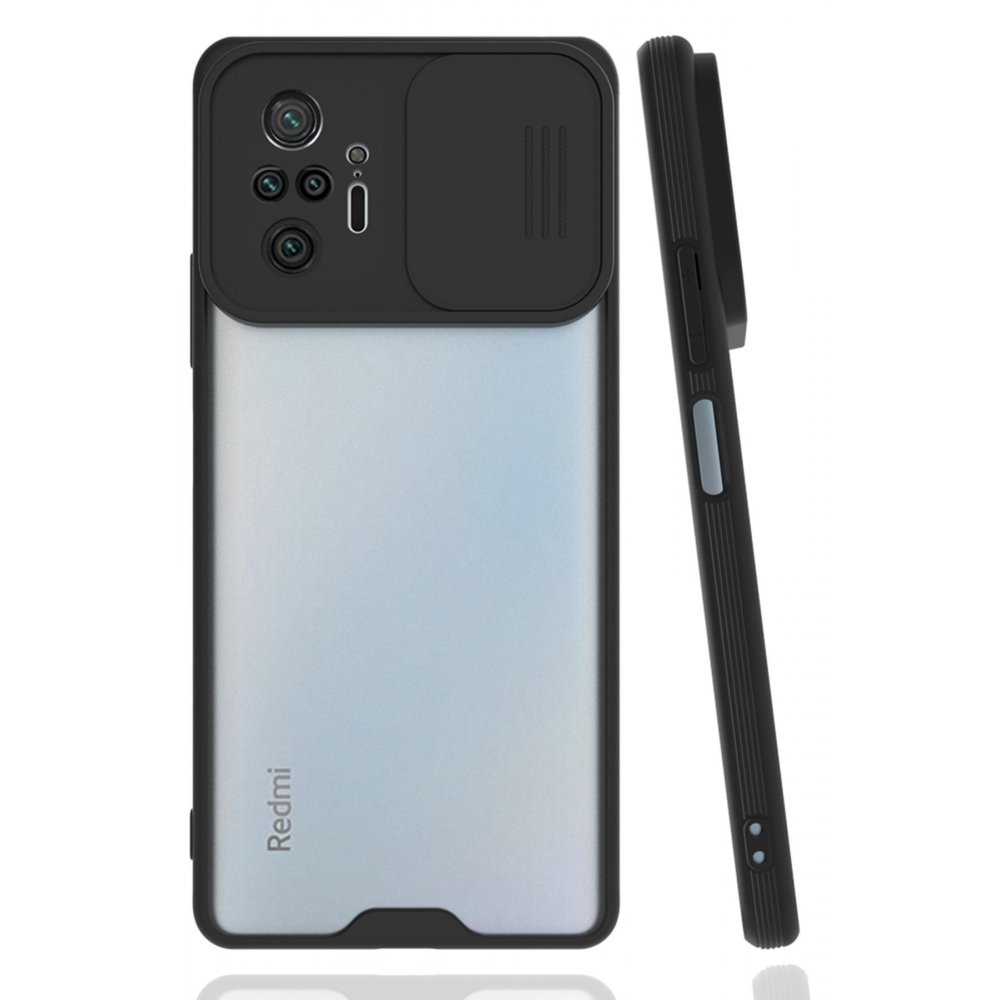 Redmi Note 10 Pro Kılıf Platin Kamera Koruma Silikon - Siyah