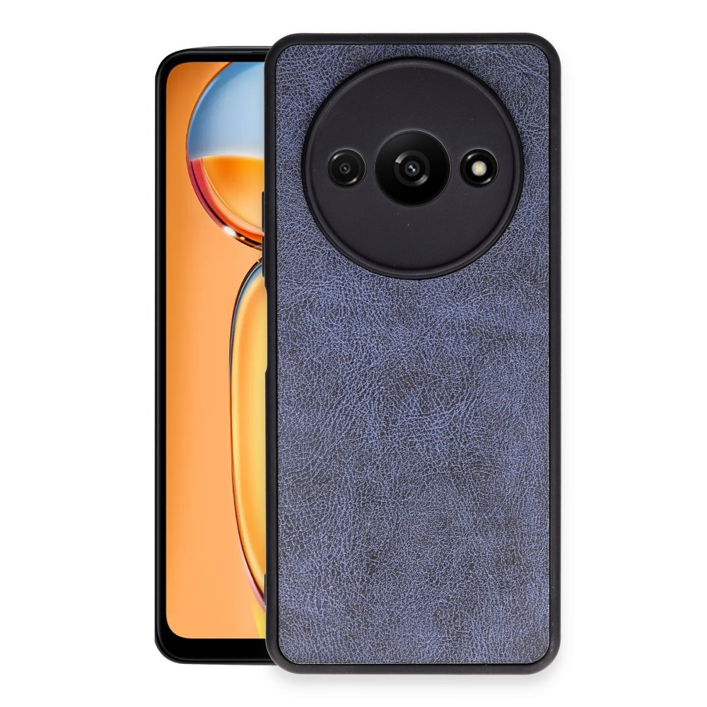 Xiaomi Poco C61 Kılıf Aras Deri Kapak - Lacivert Xiaomi Poco C61 Kılıf Aras Deri Kapak - Lacivert