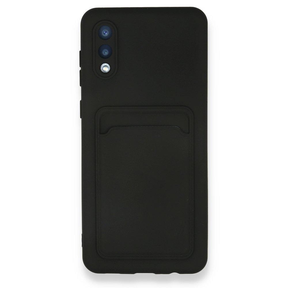  Samsung Galaxy A02 Kılıf Kelvin Kartvizitli Silikon - Siyah