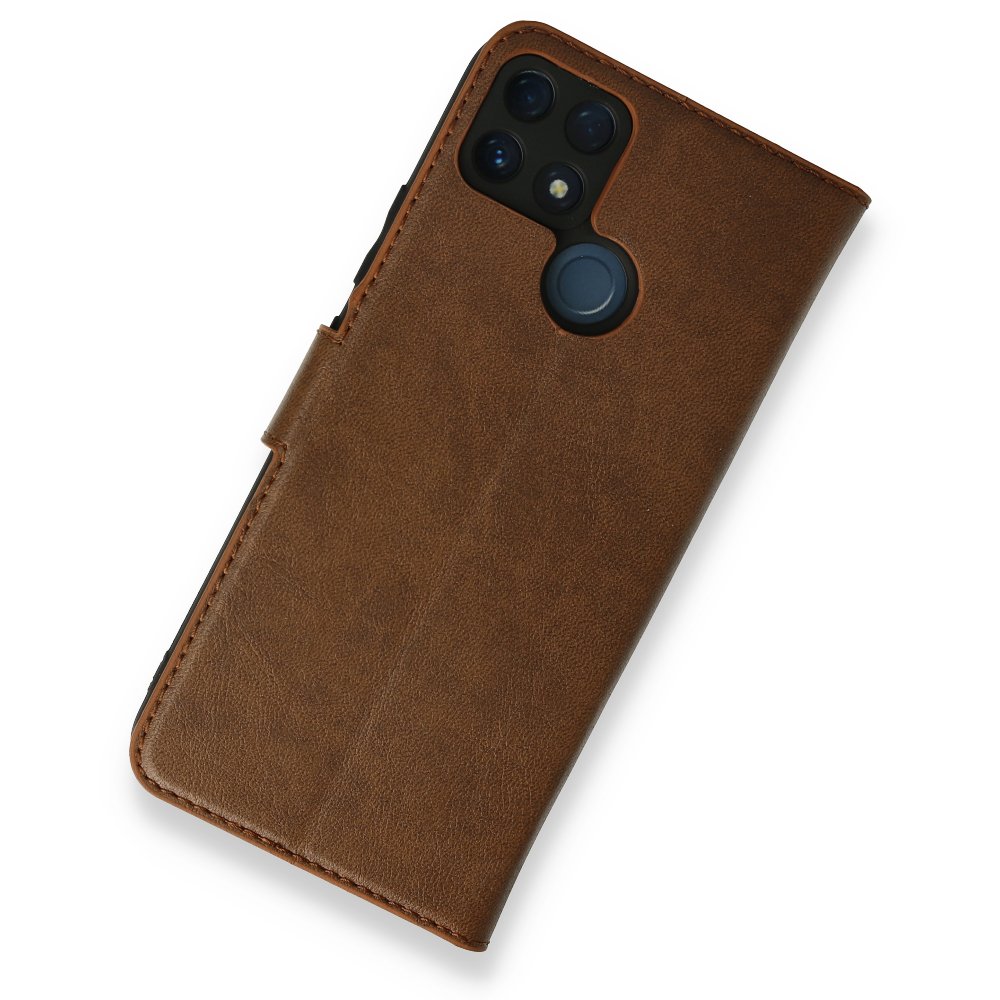 Realme C25 Kılıf Trend S Plus Kapaklı Kılıf - Taba  Realme C25 Kılıf Trend S Plus Kapaklı Kılıf - Taba