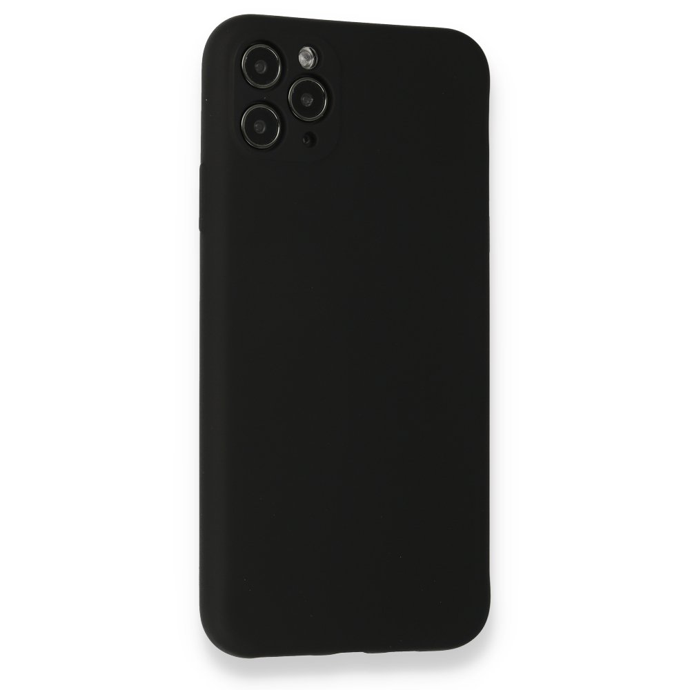 iPhone 11 Pro Max Kılıf Nano içi Kadife Silikon - Siyah iPhone 11 Pro Max Kılıf Nano içi Kadife Silikon - Siyah