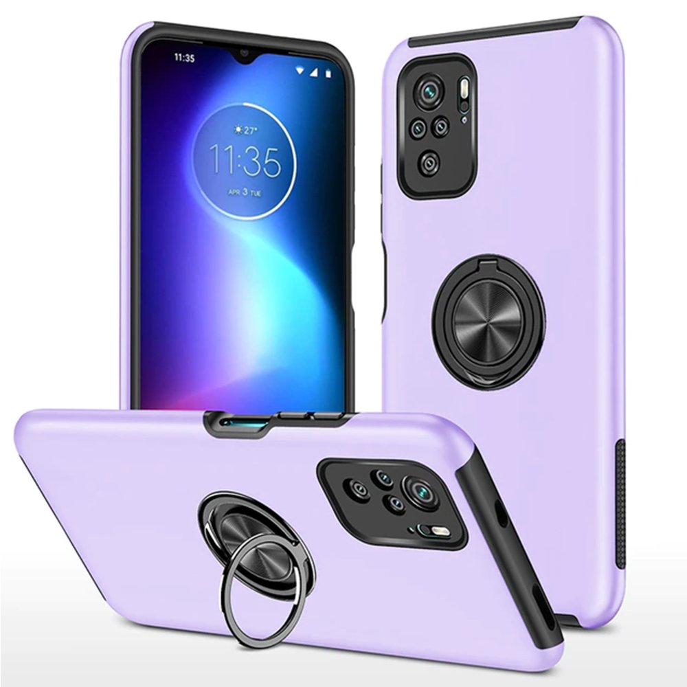  Xiaomi Poco F3 Kılıf Elit Yüzüklü Kapak - Mor